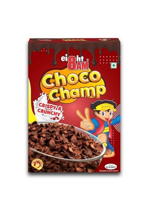 8Am Choco Champs 375G, Healthy Breakfast, Original And Healthier, Low Fat & Cholesterol, Deliciously Crunchy, All Natural Cornflakes Breakfast Cereal
