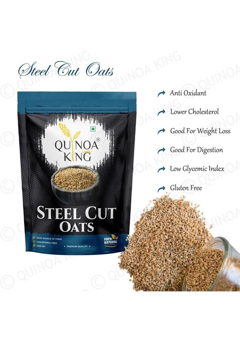 Quinoa King Steel Cut Oats- Hearty And Nutritious Breakfast Cereal, 1Kg (Pack Of 1)