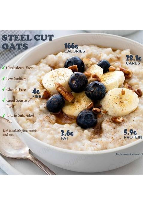 Quinoa King Steel Cut Oats- Hearty And Nutritious Breakfast Cereal, 1Kg (Pack Of 1)