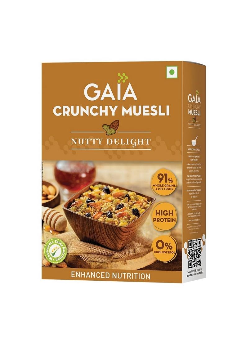 Gaia Crunchy Muesli Combo Pack: Fruit & Nut(400 Gm) And Nutty Delight(400 Gm)