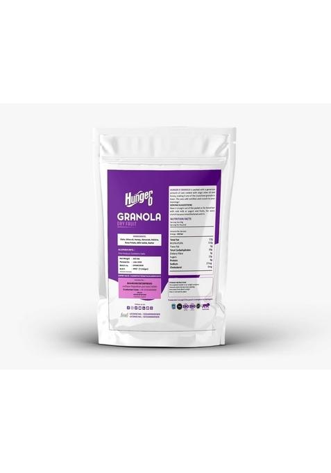 Hunger 0 Granola Crunchy Breakfast Cereal | No Added Sugar | High Protein & Antioxidants | Wholegrain & Fiber Rich (Multiflavour) (400G, Granola Dry Fruit)