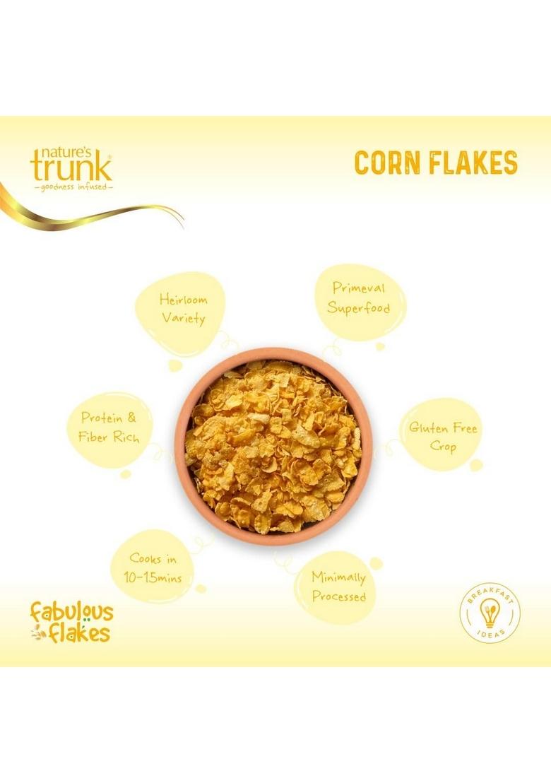 Nature'S Trunk Corn Flakes, Original, 500G, Natural Ingredients, No Additives, High Fiber, Crunchy Breakfast Cereal