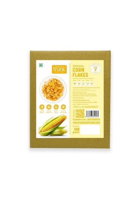 Nature'S Trunk Corn Flakes, Original, 500G, Natural Ingredients, No Additives, High Fiber, Crunchy Breakfast Cereal