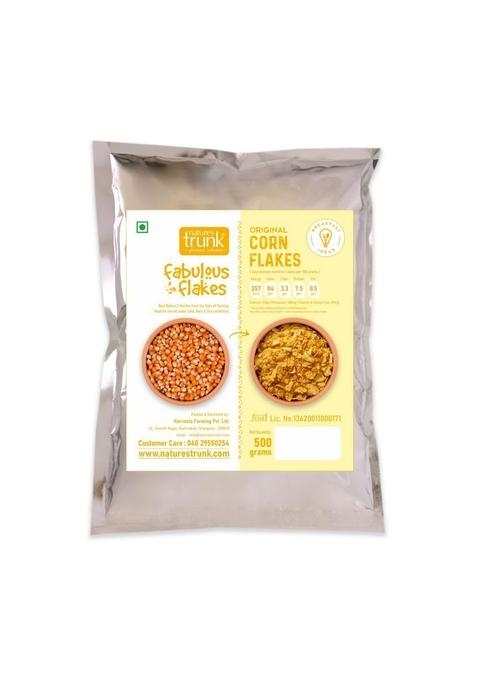 Nature'S Trunk Corn Flakes, Original, 500G, Natural Ingredients, No Additives, High Fiber, Crunchy Breakfast Cereal