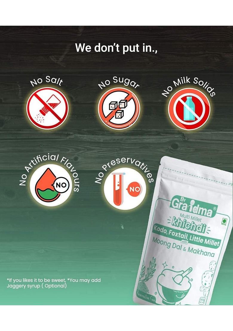 Bygrandma Multi Millet Kichidi Mix Instant Food For Little Ones | Preservative Free Instant Porridge Mix For Kids | 560G