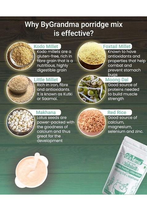 Bygrandma Multi Millet Kichidi Mix Instant Food For Little Ones | Preservative Free Instant Porridge Mix For Kids | 560G