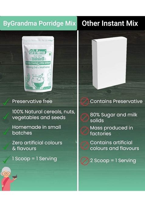 Bygrandma Multi Millet Kichidi Mix Instant Food For Little Ones | Preservative Free Instant Porridge Mix For Kids | 560G