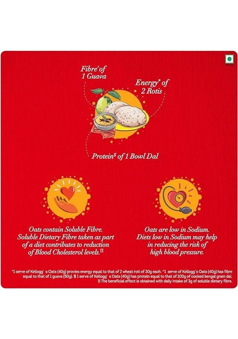 Kelloggs Oats, Rolled Oats, High In Protein And Fibre, Low In Sodium, 400G Pack