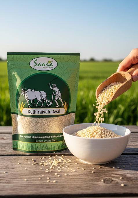 Vs Products Barnyard Millet Flakes, 250G, Traditional Millet Flakes, Kuthiraivali Aval, Sanwa Poha, 250G