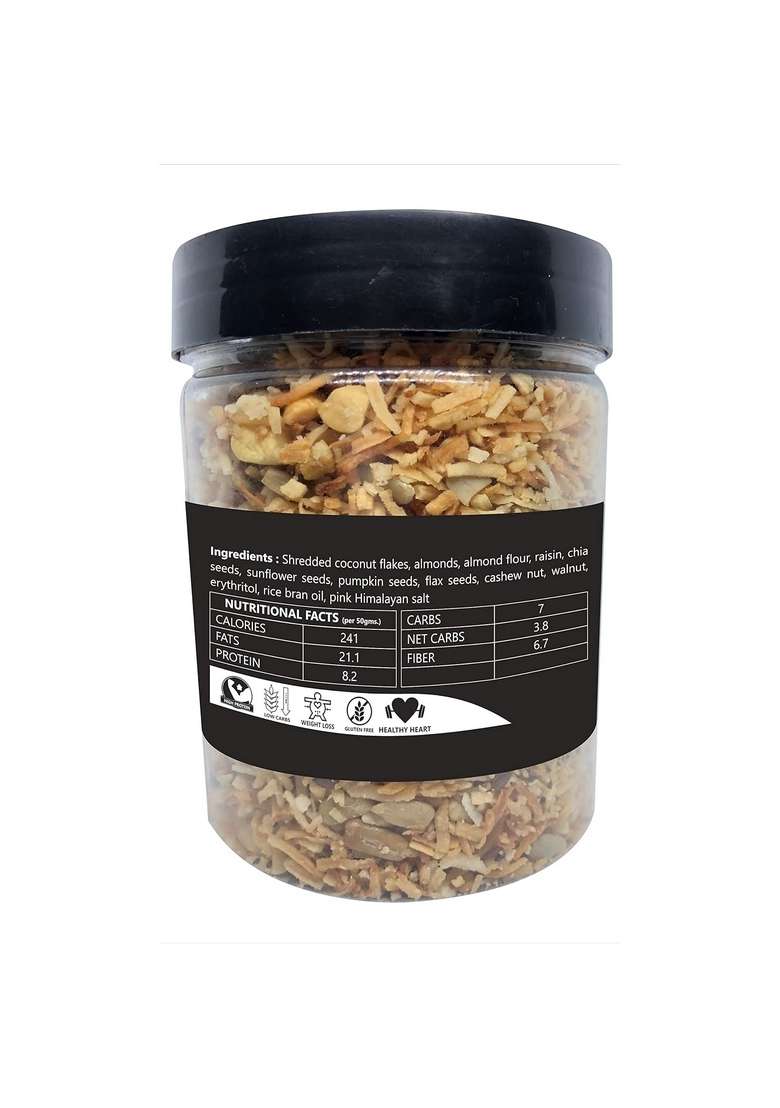 Leanbeing Keto Granola Coconut Mocha Crunch 250 G | Low Carb Cereal, Gluten & Grain Free- Low Fat, High Protein Keto Cereals Energy Snack - Indya