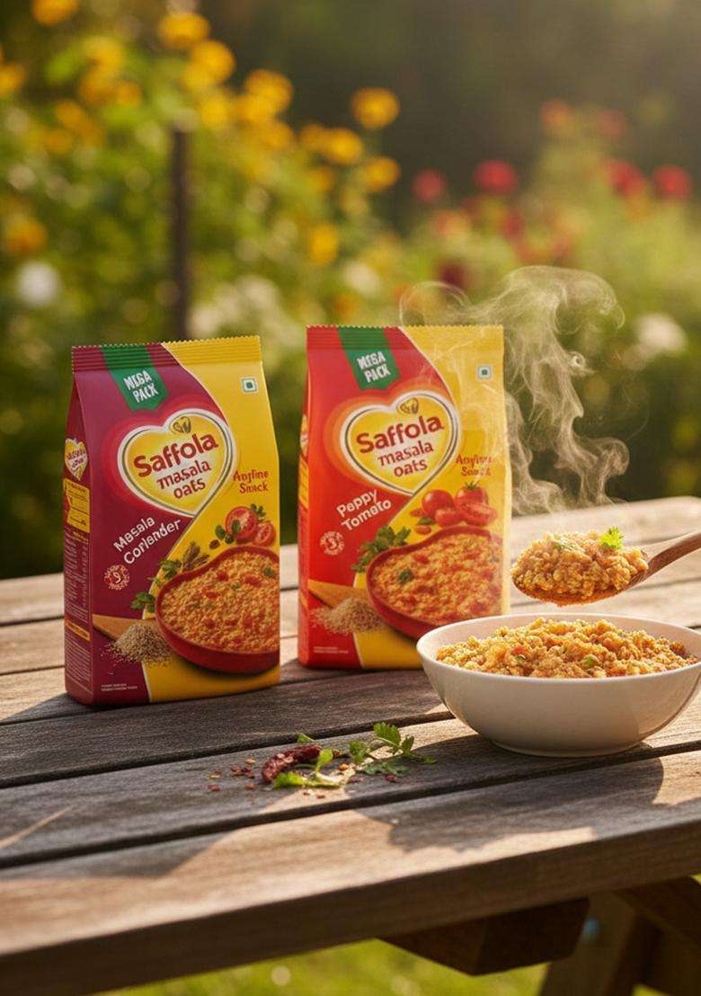 Saffola Masala Oats Masala & Coriander - 500 Gm And Peppy Tomato 500 Gm - Indya