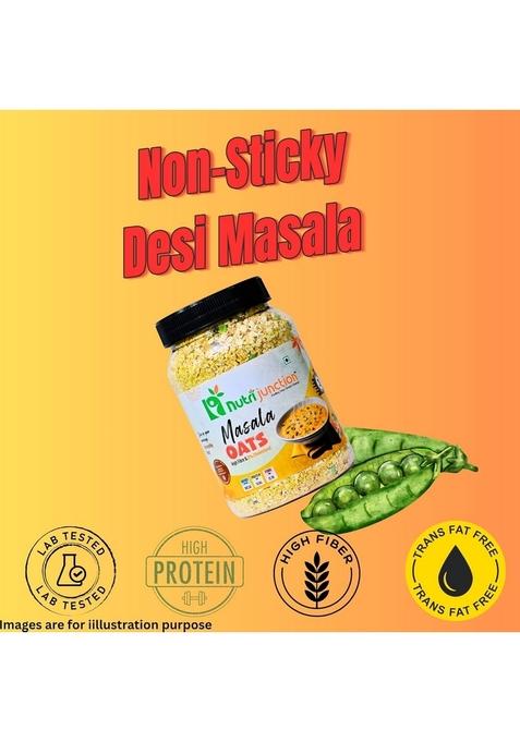 Nutrijunction Masala Oats,Veggie Twist |Anytime Snack |Ready In 3 Mins |No Preservatives| High In Fibre | High In Protein -500G Jar