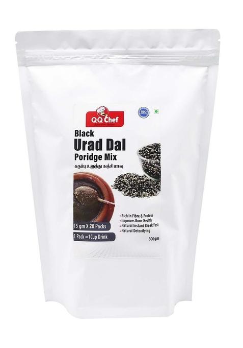 Qq Chef Black Urad Dal Poridge Mix | Karupu Ulunthu Mix | 300Gm (15 Gm X 20 Packs) Natural Drink For Bone Strength