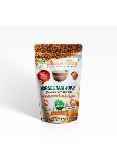 Native Diet | Healthy & Nutrient-Rich Breakfast | Instant Porridge Mix | High Fiber & Protein-Rich Superfood | Combo Pack | (Horse Gram - Black Urad Dal 250G)