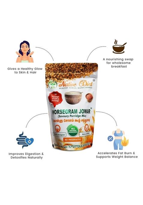 Native Diet | Healthy & Nutrient-Rich Breakfast | Instant Porridge Mix | High Fiber & Protein-Rich Superfood | Combo Pack | (Horse Gram