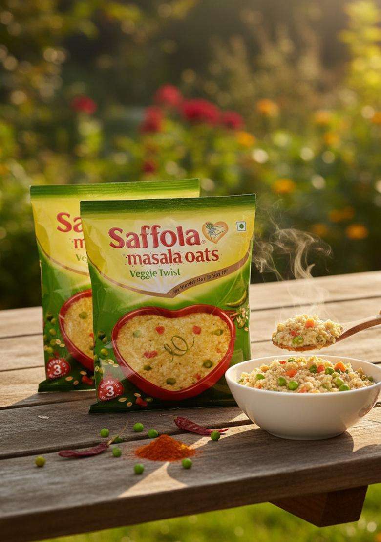 Big Bazaar Combo - Saffola Masala Oats Veggie Twist, 40G (Pack Of 3) Promo Pack - Indya