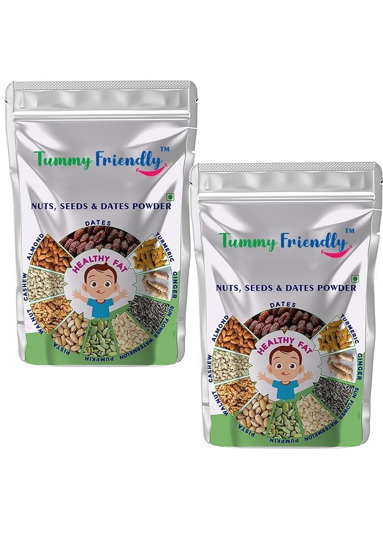Tummyfriendly Foods Premium Nuts, Seeds And Dates Powder | Dry Fruit Powderr For Baby Kids | Organic Dry Nuts Powder For Babies Kids And Adults | No Hidden Sugar | No Preservatives | 200G, 2 Packs