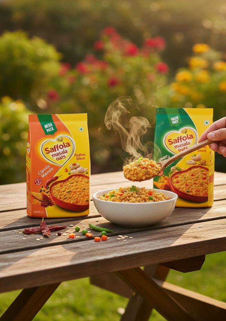 Saffola Masala Oats Veggie Twist, 1Kg And Classic Masala 500 Gm - Indya