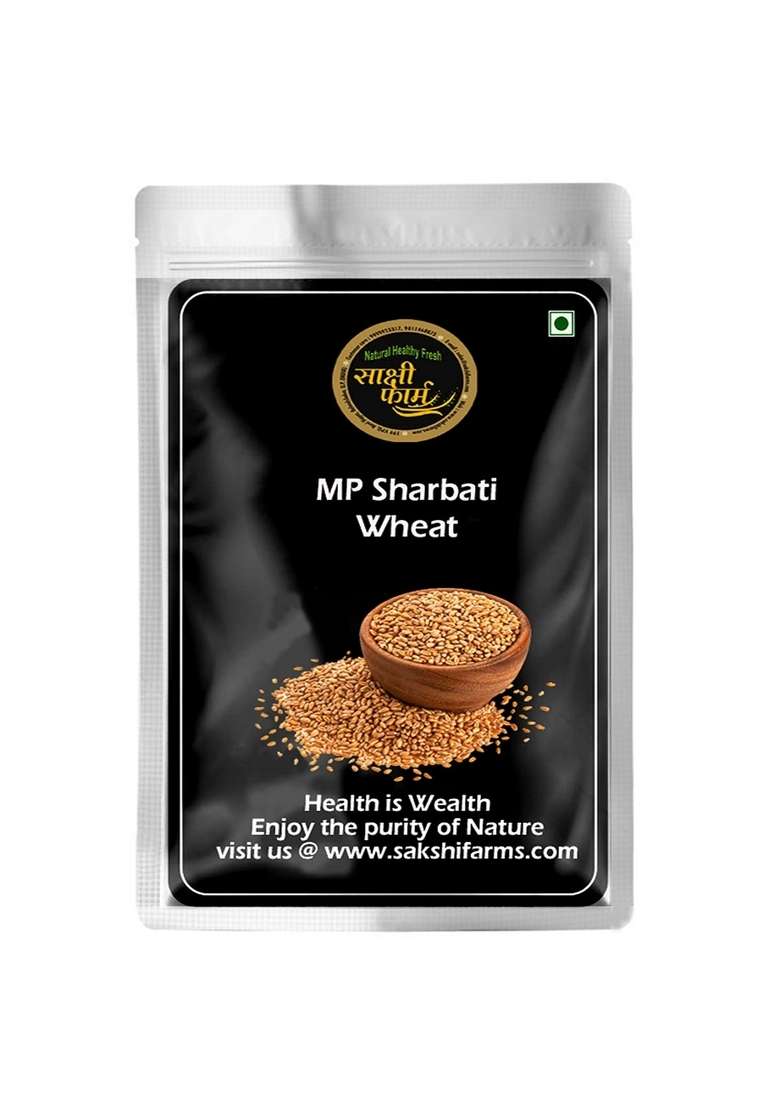 Sakshi Farms Organic Mp Sharbati Wheat|Fresh From Farms|No Mixture|No Preservatives|Washed And Dried|For Eating & Atta|No Preservatives|No Artificial Flavors|Immunity Booster |, 1 Kilograms - Indya