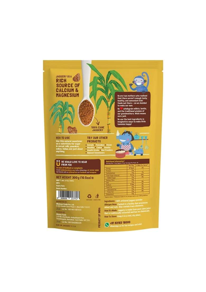 Slurrp Farm Choco Crunch Chocolate Cereal | No Maida Refined Sugar Added Colour Ragi Stars And Moons Healthy Breakfast For Kids 400 G Natural Jaggery Powder 300 - Indya