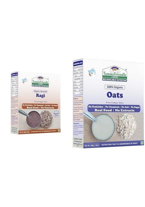 Tummy Friendly Stage1 Organic Cereal For Little Ones. Sprouted Ragi, Oats. Available In Baby Trial Packs. Real Food, No Harmful Ingredients. Shelf Life 6 Months