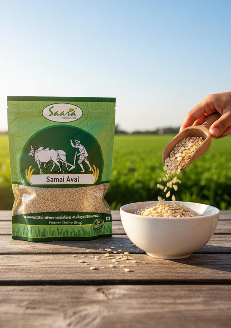 Vs Products Organic Little Millet Flakes 500G | Samai Aval | Saamalu Atukulu | Kutki Chura | Chaama Aval | Little Millet Poha