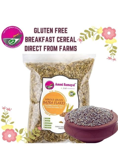 Ammi Samayal Combo Of Ragi Bajra Jowar Flakes With Country Sugar | 1Kg Bottle (4 Packs X 500G) | Premium Organic Finger Millet Poha | Healthy Gluten-Free Breakfast Mix | Tasty & Nutritious Millet Flakes