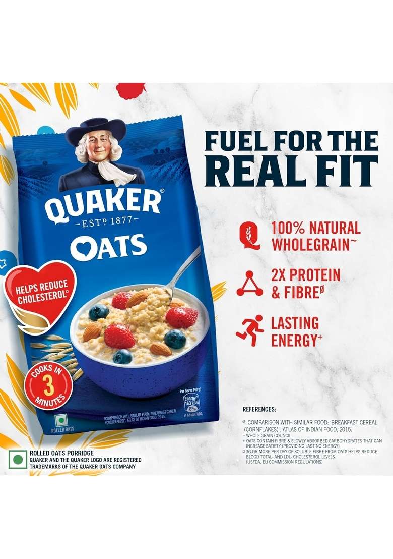 Quaker Oats Pouch, 1Kg And Quaker Oats, 1.5Kg Pack - Indya