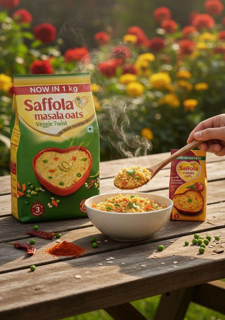 Saffola Masala Oats Veggie Twist 1 Kg And Coriander 500G - Indya