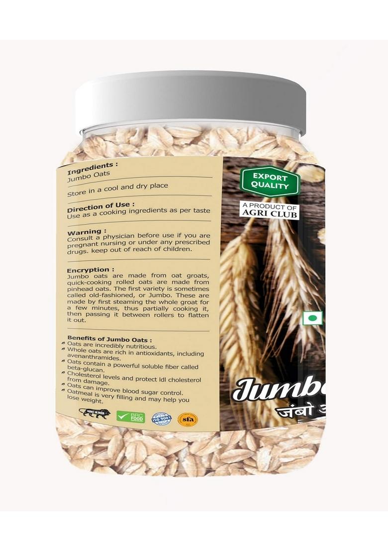 Jumbo Oats 500Gm | Cereal For Breakfast | Oats For Weight Loss | Agri Club