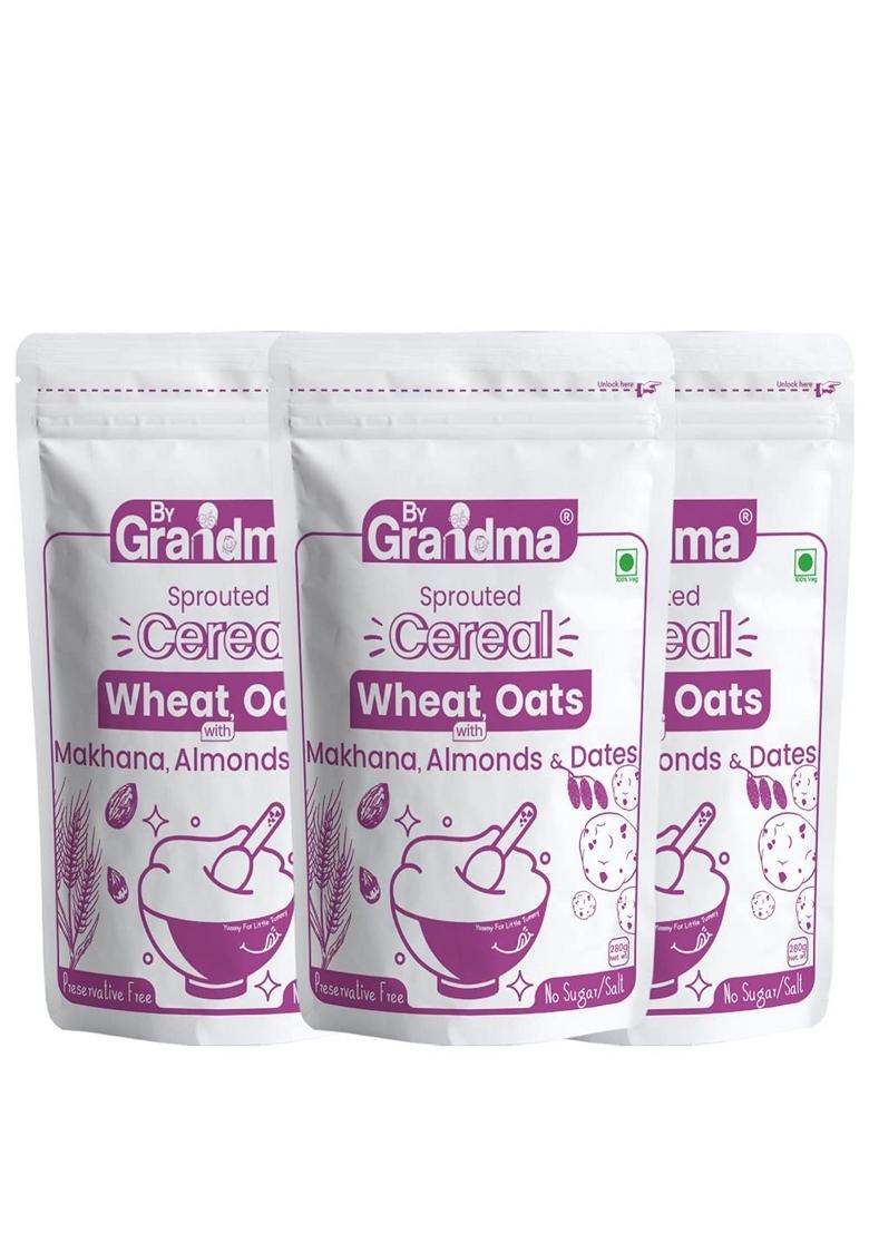 Bygrandma Sprouted Cereal Mix –Sprouted Wheat, Dates And Almond Wholesome Food For Kids | Preservative Free Instant Porridge Mix For Tiny Tots | 840G