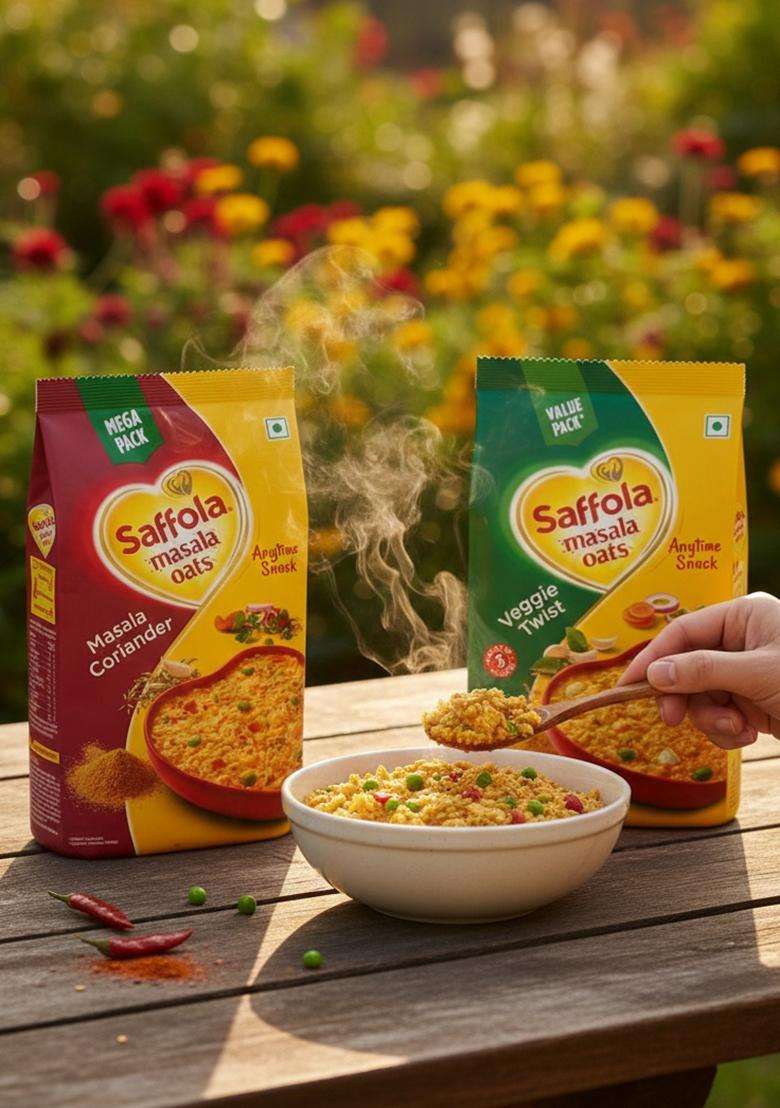 Saffola Masala Oats Veggie Twist, 1Kg And Masala & Coriander 500 Gm - Indya