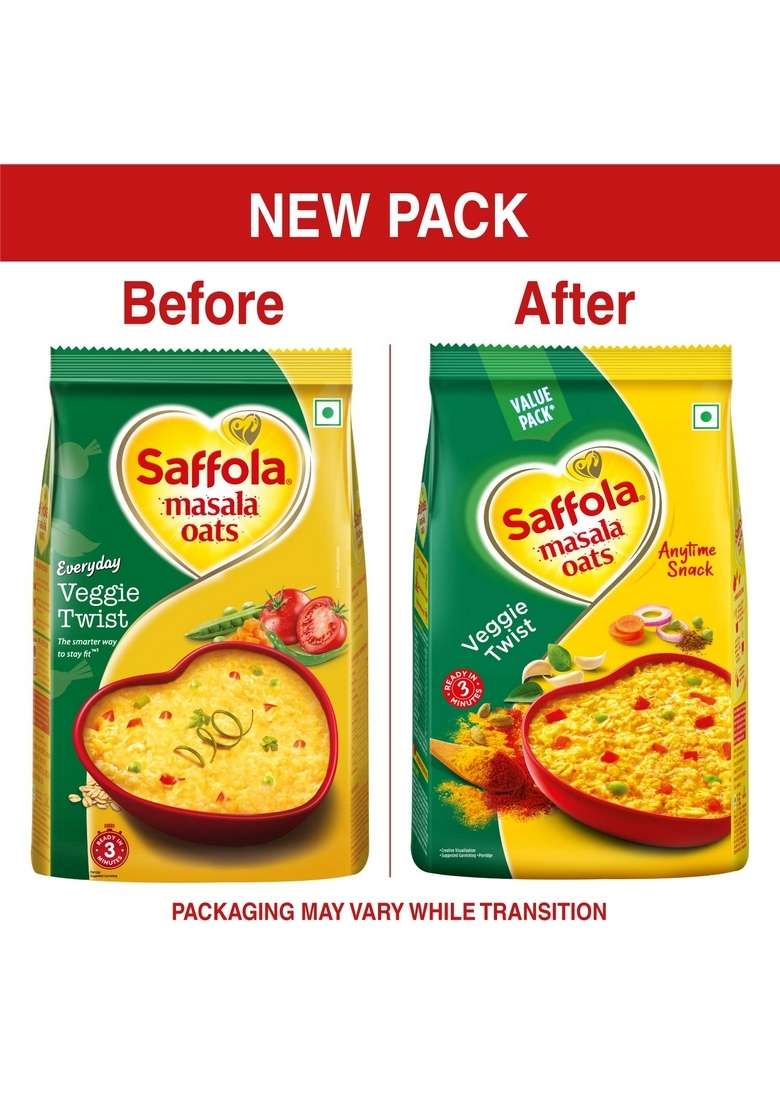 Saffola Masala Oats Veggie Twist, 1Kg And Masala & Coriander 500 Gm - Indya