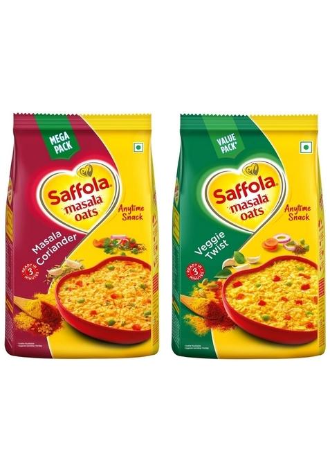 Saffola Masala Oats Veggie Twist, 1Kg And Masala & Coriander 500 Gm