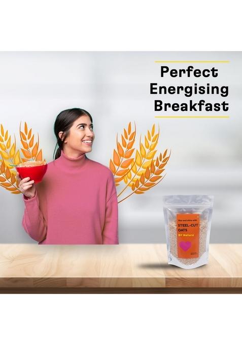 By Nature Steel Cut Oats 200G | 100% Natural Whole Grain | High-Fiber | Healthy Breakfast | Protein Rich | Healthy & Delicious | Efficient On Reducing Weight & Cholestrol | High Protein Oats