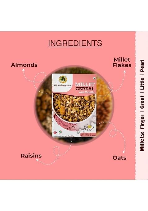 Nativefoodstore Millet Muesli Vanilla Crunchy Millet Muesli-400Gms