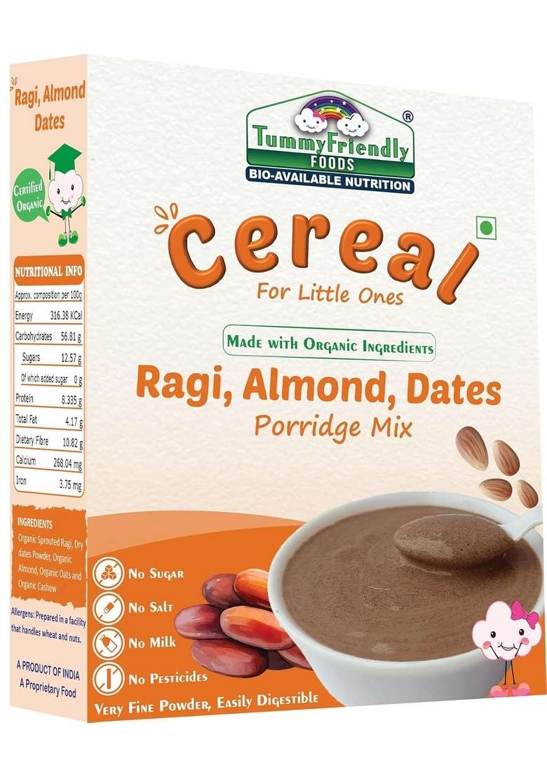 Tummy Friendly Stage3 Organic Ragi Almond Combo For Little Ones. Sprouted Ragi Almond Dates, Sweet Potato. Available In Baby Trial Packs. Real Food, No Harmful Ingredients. Shelf Life 6 Months - Indya