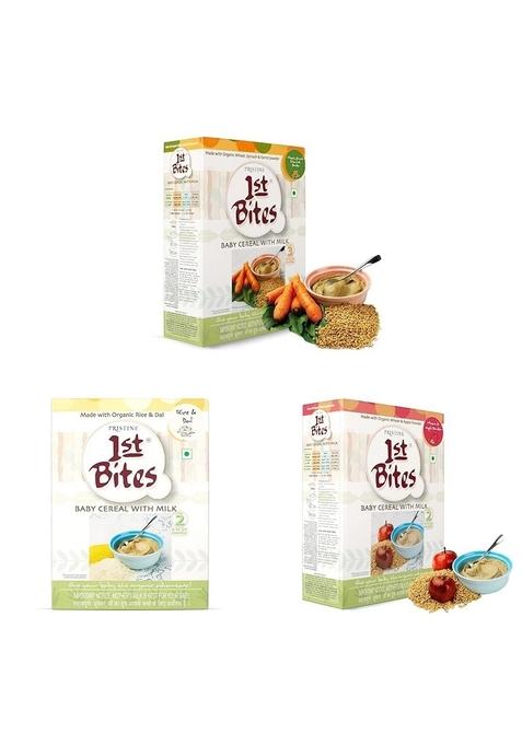Pristine 1St Bites - Wheat, Spinach & Carrot Powder (10 Months - 24 Months) Stage - 3, 300G & Rice & Dal,Stage - 2, 300G & Wheat & Apple Powder (8 Months - 24 Months) Stage -2,300G