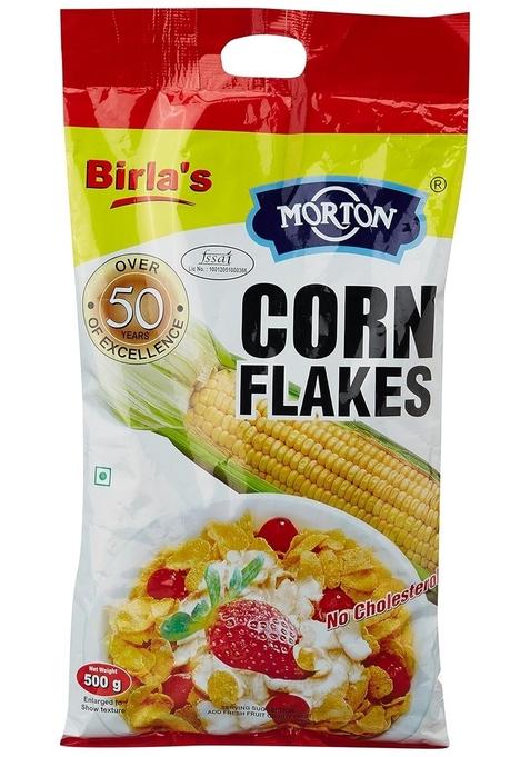 Morton Cornflakes Breakfast Cereal Pack Of 2| Crunchy & Delicious | Low Fat | 100% Vegetarian | Perfect Healthy Breakfast Option 2X500G