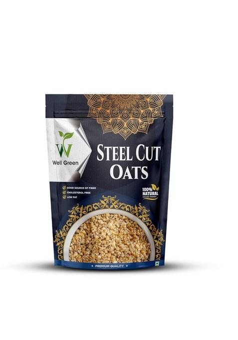 Well Green 100% Natural Steel Cut Oats 1Kg High Protein Oats For Your Healthy Breakfast