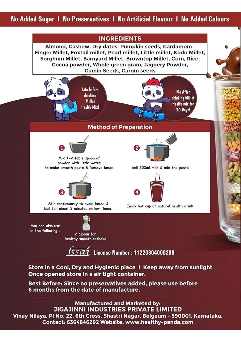 Nutri Drink Combo 400G Choco Millet & Dryfruit Health Drink + 400G Sprouted Ragi Dryfruit Malt) Sugar Free Health Mix Drink For Kids & Adult