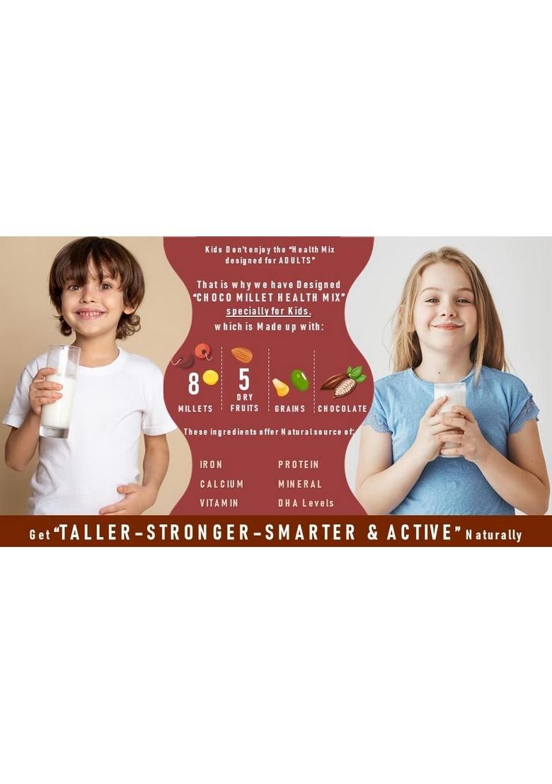 Nutri Drink Combo 400G Choco Millet & Dryfruit Health Drink + 400G Sprouted Ragi Dryfruit Malt) Sugar Free Health Mix Drink For Kids & Adult