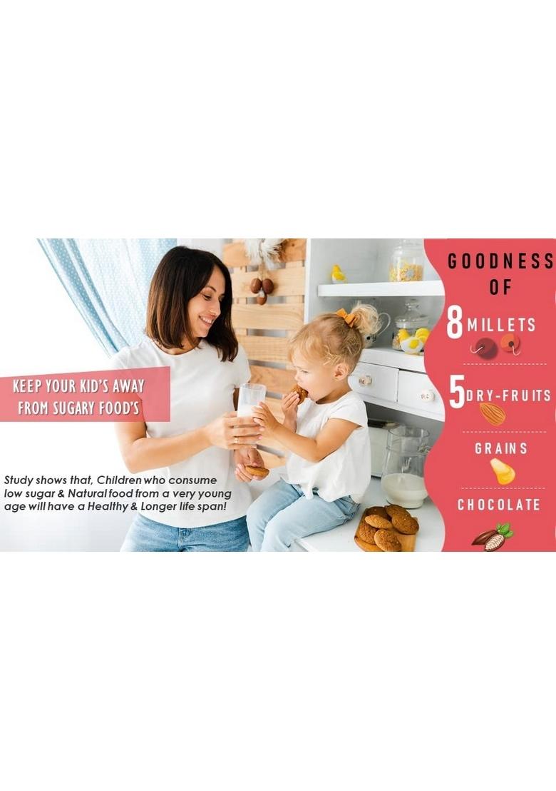 Nutri Drink Combo 400G Choco Millet & Dryfruit Health Drink + 400G Sprouted Ragi Dryfruit Malt) Sugar Free Health Mix Drink For Kids & Adult