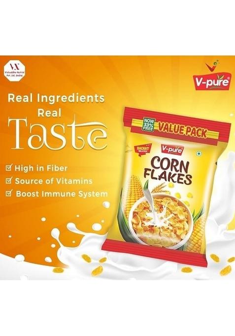 Vpure Corn Flakes, Value Pack With 33% Extra, Breakfast Cereal (200 Gm)