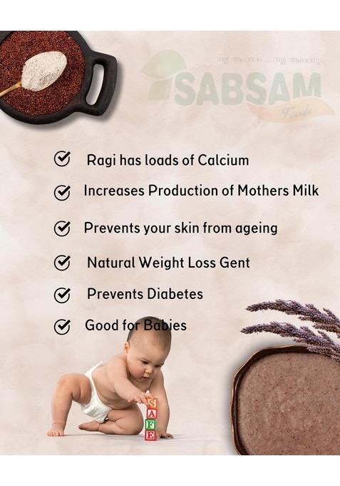 Sabsam Foods Ragi Powder|Good For All Ages|Babies|Good And Healthy| Pack Off 400Gm