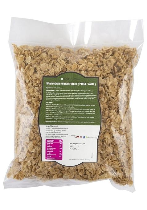 Ammi Samayal Organic Wheat Flakes (Poha) 500G | 100% Natural, Fiber-Rich Whole Grain | Gluten-Free, Nutrient-Dense & Easy To Cook Healthy Breakfast