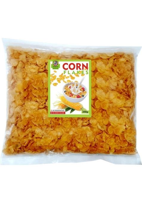Jorganics Corn Flakes Cereals Breakfast Low Fat High In Vitamin Wholegrain Corn Flakes Anytime Snack Cereal Chivda | Corn Flakes For Breakfast - 250Gms