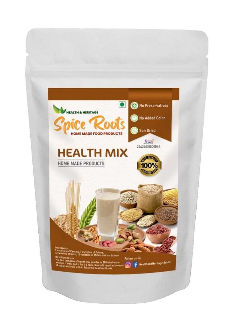 Spice Roots Health Mix, All Natural Kids Nutrition Drink, With 29 Ingredients, Zero Sugar. 100% Natural Nutrition 250G - Indya