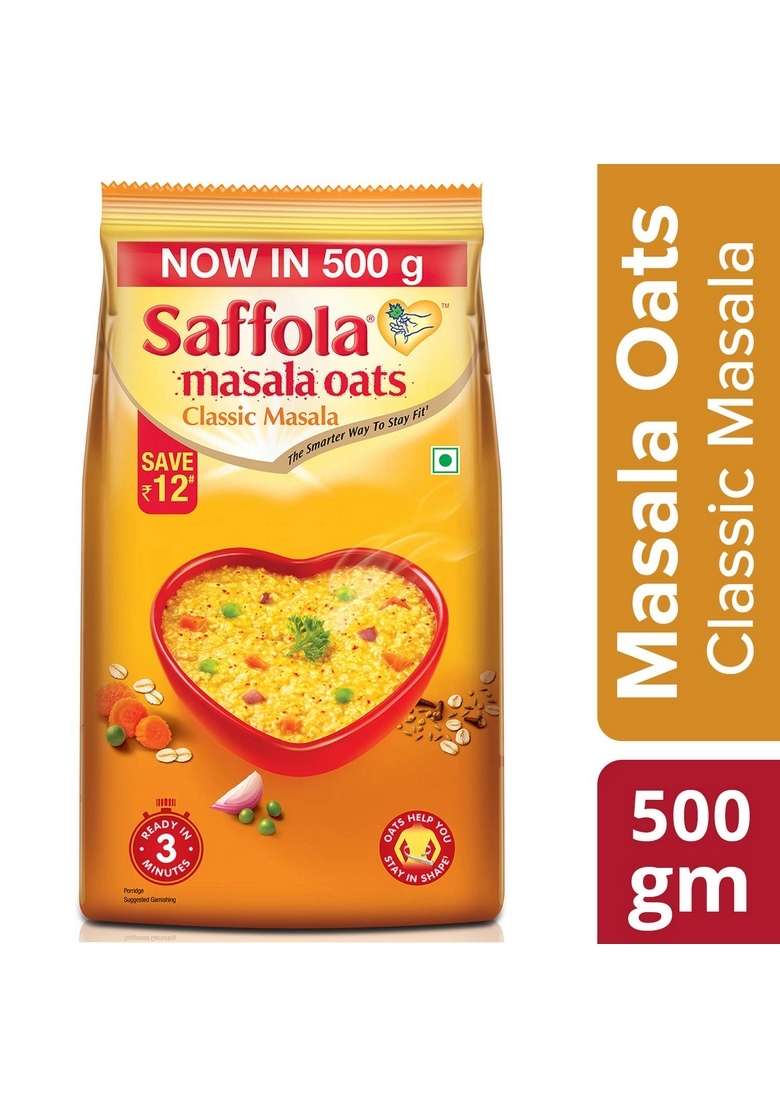 Saffola Masala Oats Classic Masala - 500 Gm And Masala & Coriander - 500 Gm - Indya