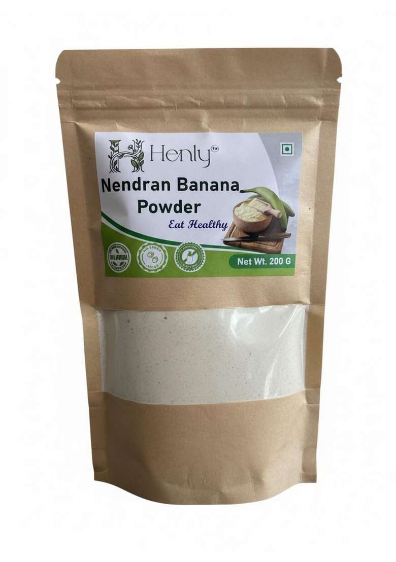 Henly Banana Powder Raw, Kannankaya Powder, No Added Sugar, Color, Flavor Or Presevatives. Made With 100% Natural Nendran Bananas. 200G - Indya